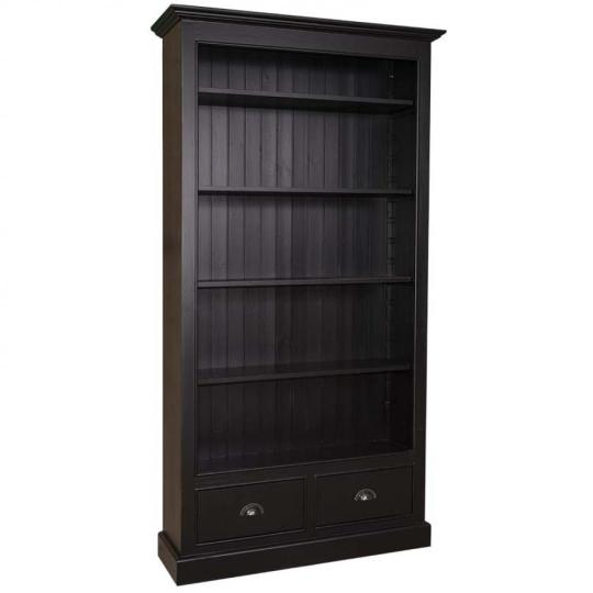 fekete sotet provencei konyvszekreny nappali fiokos nagymertu magas tomorfa mediterran country konyvesszekreny vintage vajszinu tortfeher olasz toszkan videki butorok.jpg